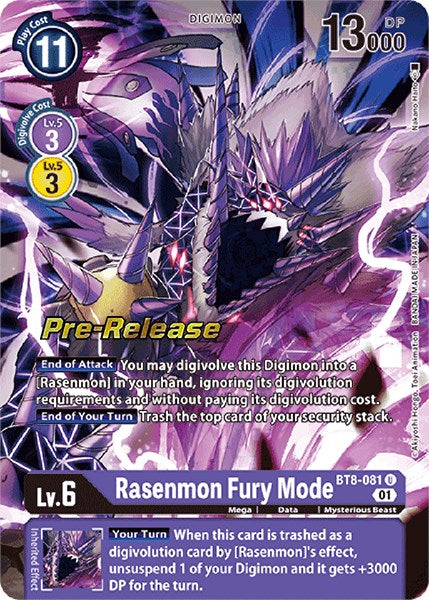 Rasenmon: Fury Mode [BT8-081] [New Awakening Pre-Release Cards] | Amazing Games TCG