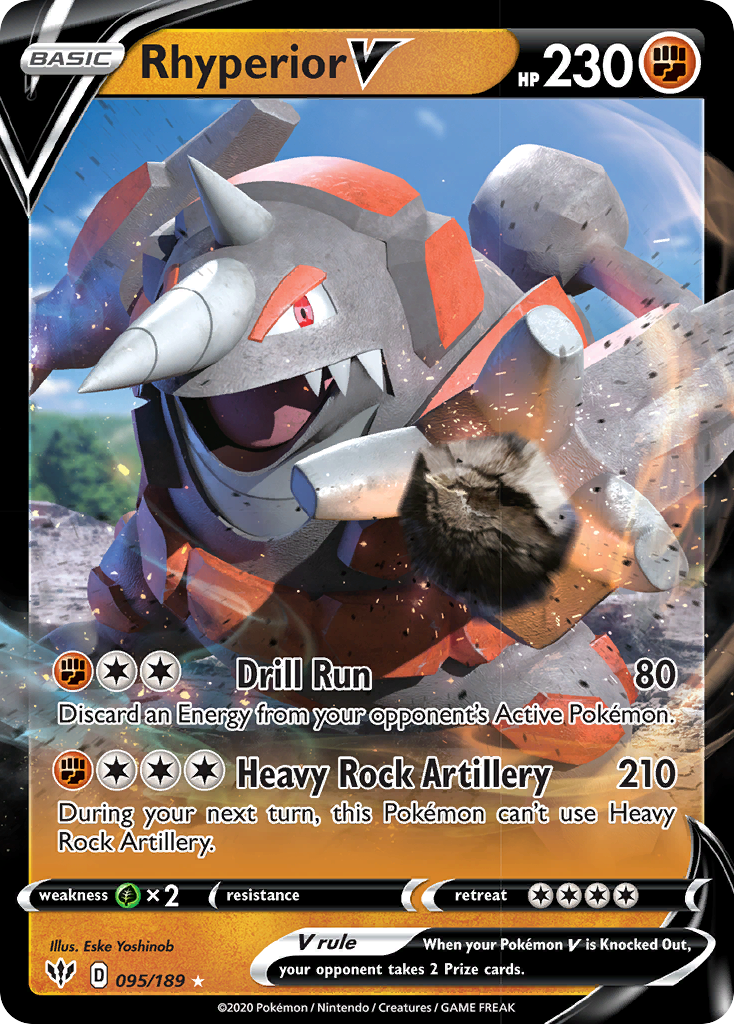 Rhyperior V (095/189) [Sword & Shield: Darkness Ablaze] | Amazing Games TCG