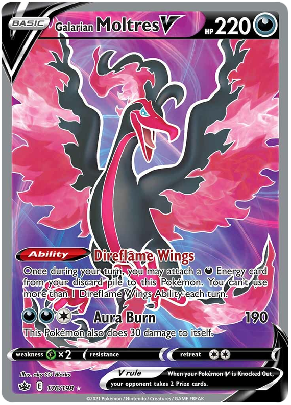 Galarian Moltres V (176/198) [Sword & Shield: Chilling Reign] | Amazing Games TCG