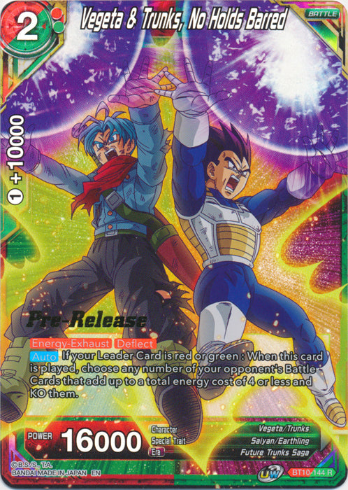 Vegeta & Trunks, No Holds Barred (BT10-144) [Rise of the Unison Warrior Prerelease Promos] | Amazing Games TCG