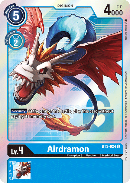 Airdramon [BT3-024] (Buy-A-Box Promo) [Release Special Booster Ver.1.5 Promos] | Amazing Games TCG