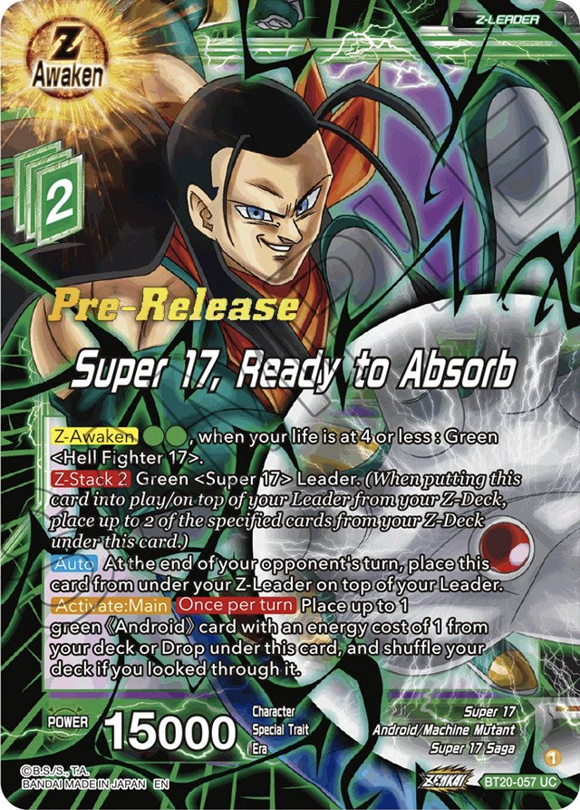 Super 17, Ready to Absorb (BT20-057) [Power Absorbed Prerelease Promos] | Amazing Games TCG