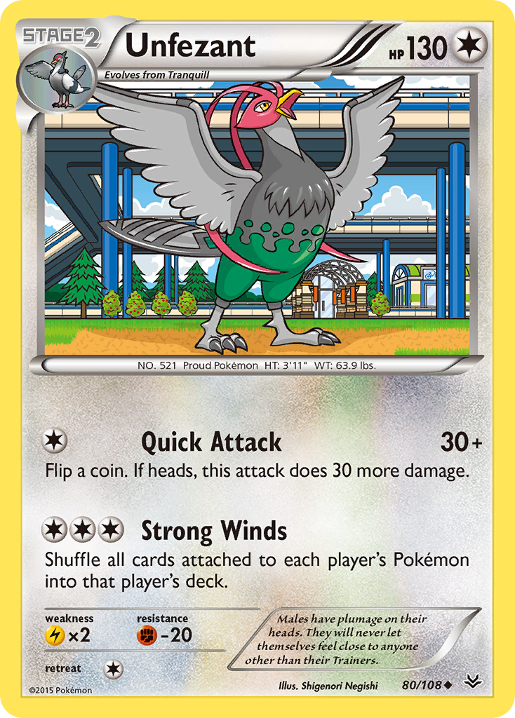 Unfezant (80/108) [XY: Roaring Skies] | Amazing Games TCG