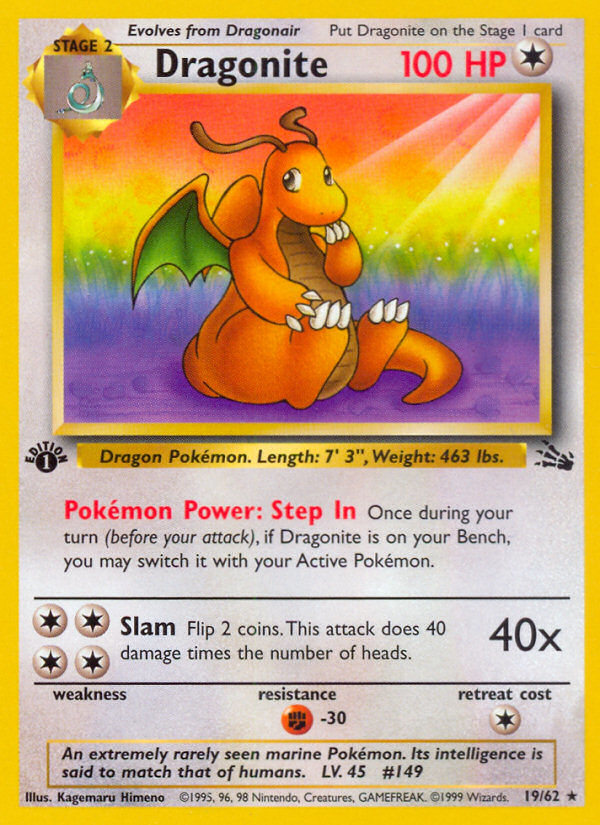 Dragonite (19/62) [Fossil 1st Edition] | Amazing Games TCG