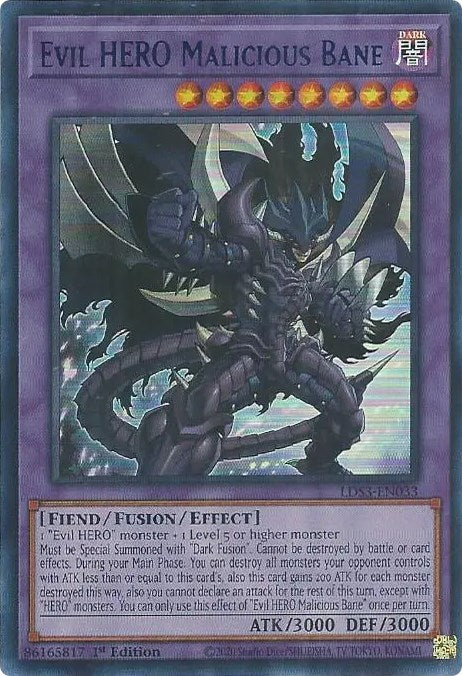 Evil HERO Malicious Bane (Blue) [LDS3-EN033] Ultra Rare | Amazing Games TCG