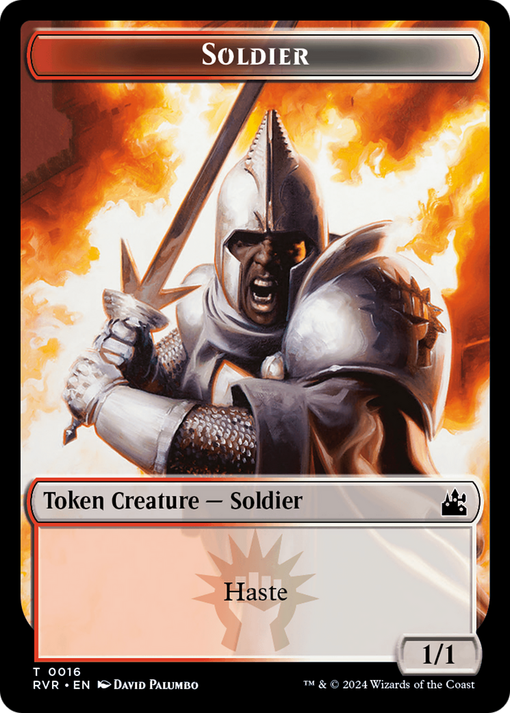 Saproling // Soldier Double-Sided Token [Ravnica Remastered Tokens] | Amazing Games TCG