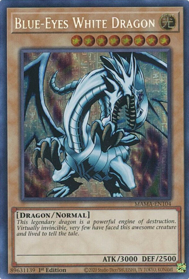 Blue-Eyes White Dragon [MAMA-EN104] Secret Pharaoh's Rare | Amazing Games TCG