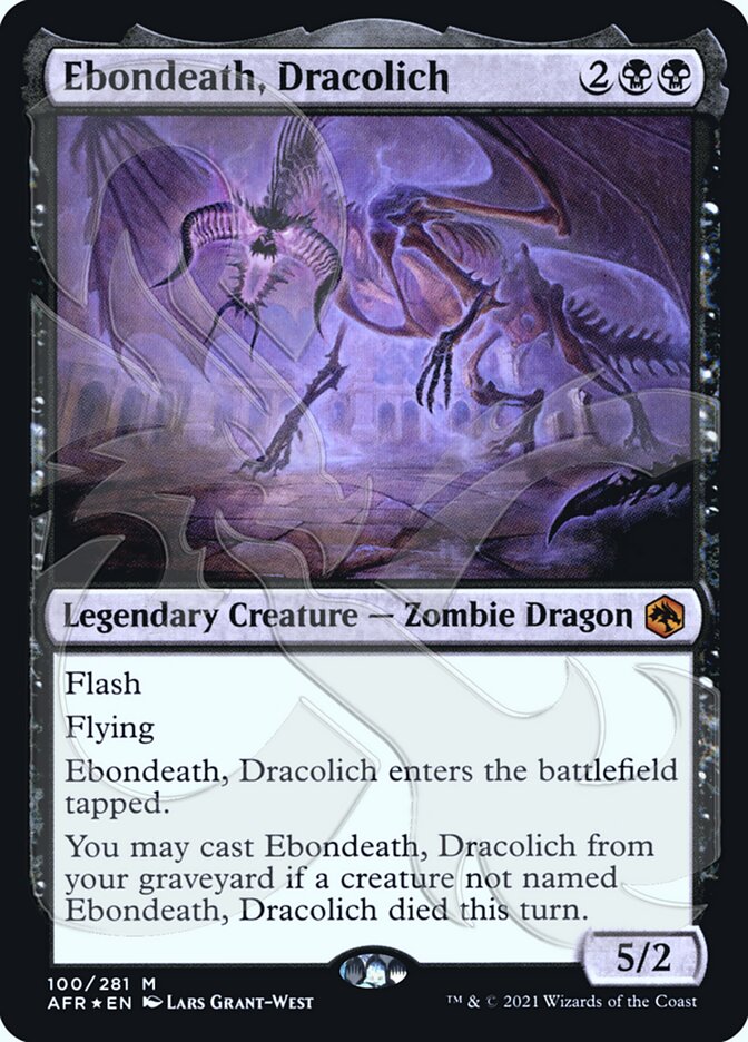 Ebondeath, Dracolich (Ampersand Promo) [Dungeons & Dragons: Adventures in the Forgotten Realms Promos] | Amazing Games TCG