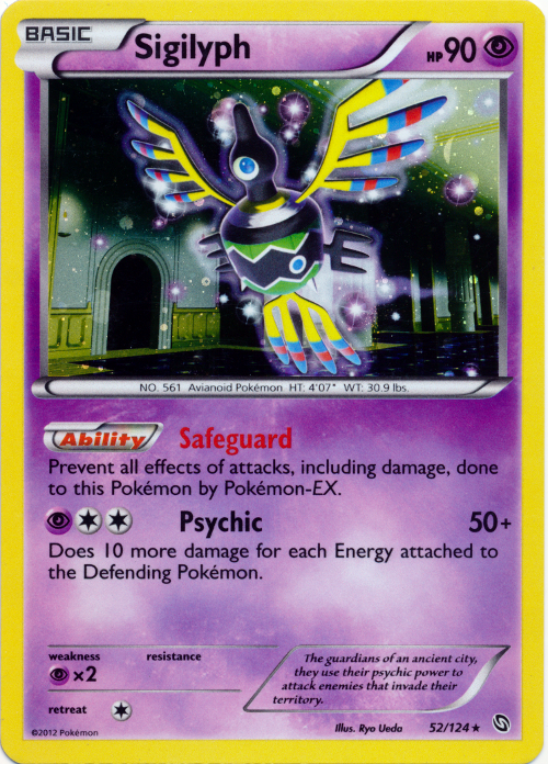 Sigilyph (52/124) (Cosmos Holo) [Black & White: Dragons Exalted] | Amazing Games TCG