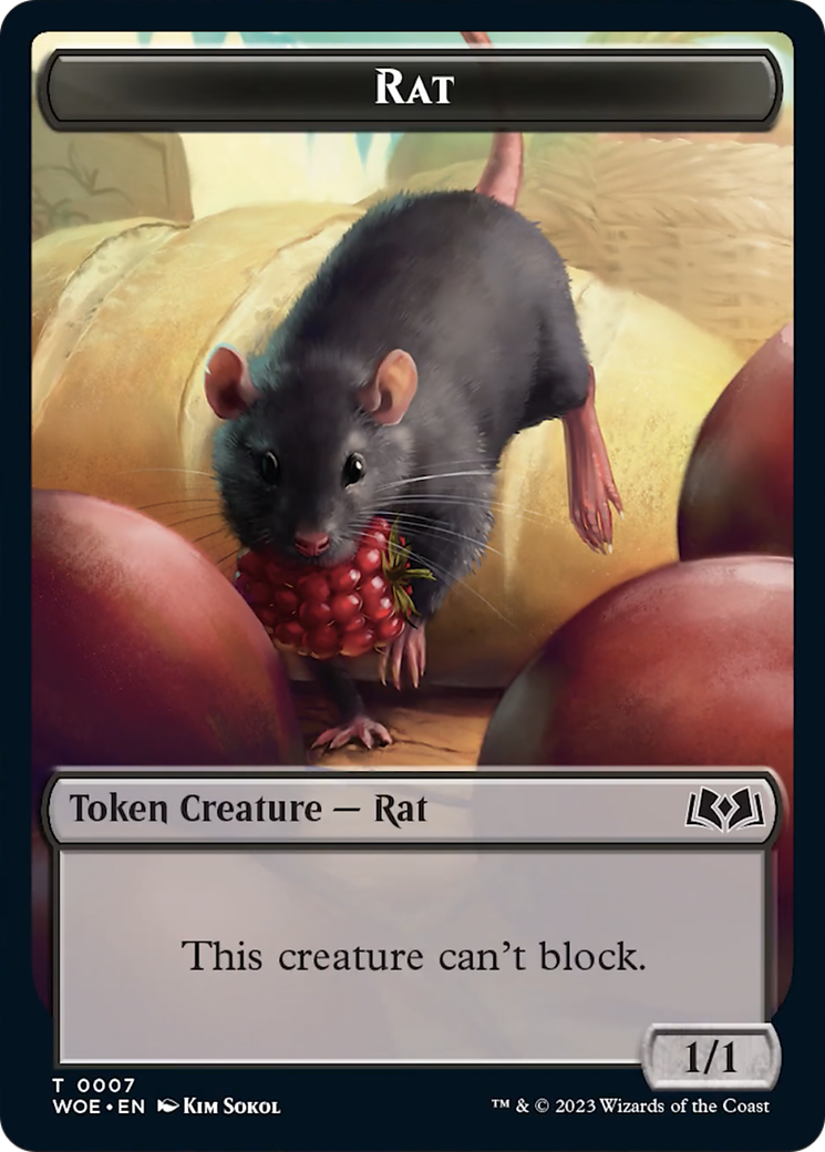 Rat // Food (0011) Double-Sided Token [Wilds of Eldraine Tokens] | Amazing Games TCG
