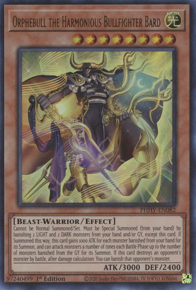 Orphebull the Harmonious Bullfighter Bard [PHHY-EN082] Ultra Rare | Amazing Games TCG