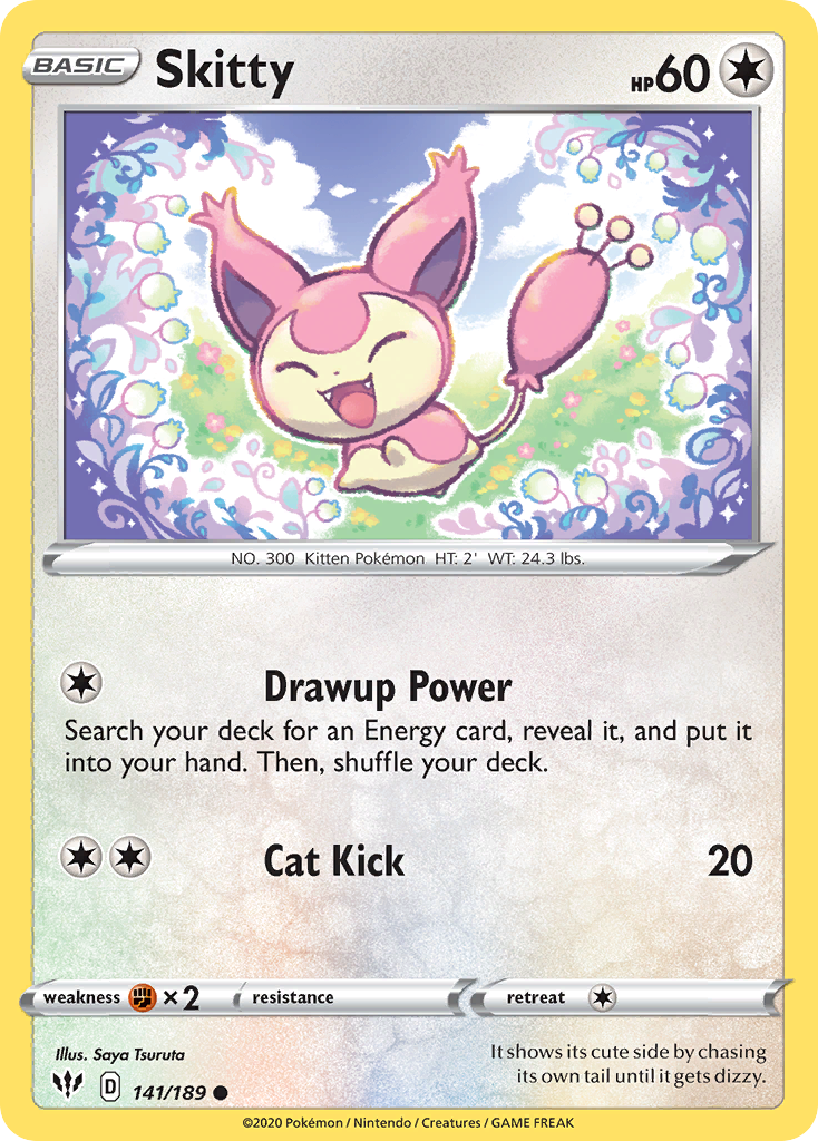 Skitty (141/189) [Sword & Shield: Darkness Ablaze] | Amazing Games TCG