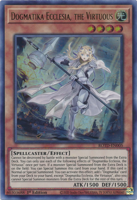 Dogmatika Ecclesia, the Virtuous [ROTD-EN005] Starlight Rare | Amazing Games TCG