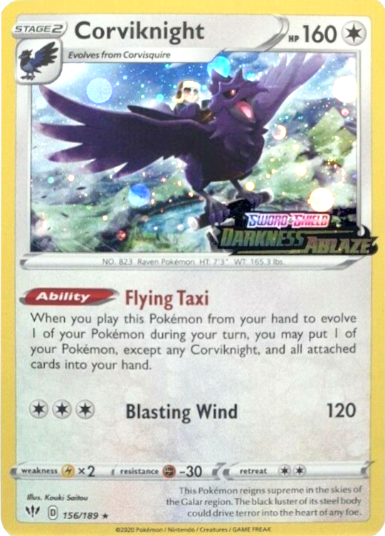 Corviknight (156/189) (Cosmos Holo) [Sword & Shield: Darkness Ablaze] | Amazing Games TCG