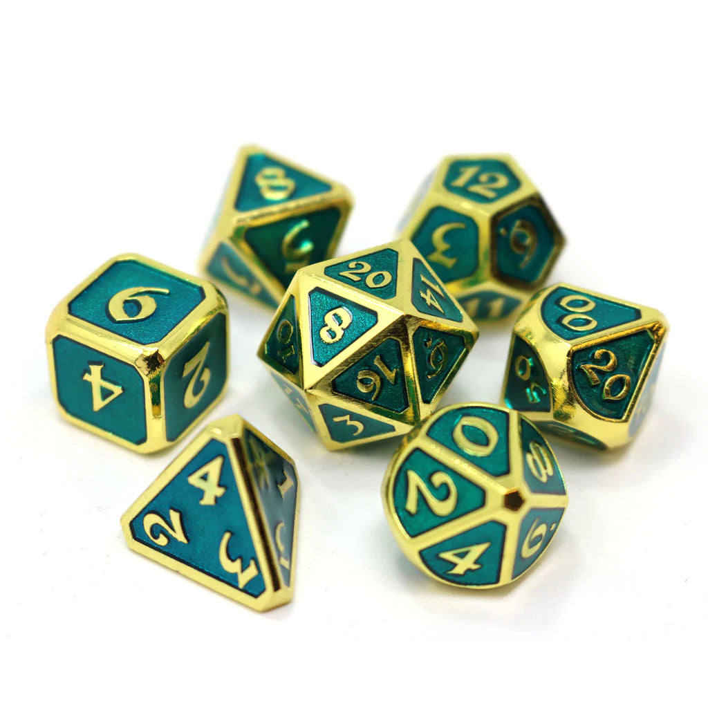 7 Piece RPG Set - Mythica Gold Aquamarine | Amazing Games TCG