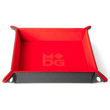 VELVET FOLDING DICE TRAY WITH LEATHER BACKING - 10" X 10"