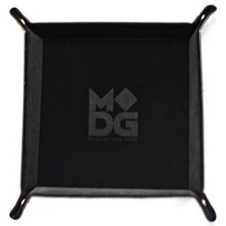 VELVET FOLDING DICE TRAY WITH LEATHER BACKING - 10" X 10"