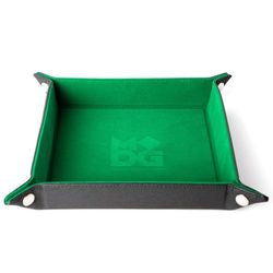 VELVET FOLDING DICE TRAY WITH LEATHER BACKING - 10" X 10"