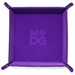 VELVET FOLDING DICE TRAY WITH LEATHER BACKING - 10" X 10"