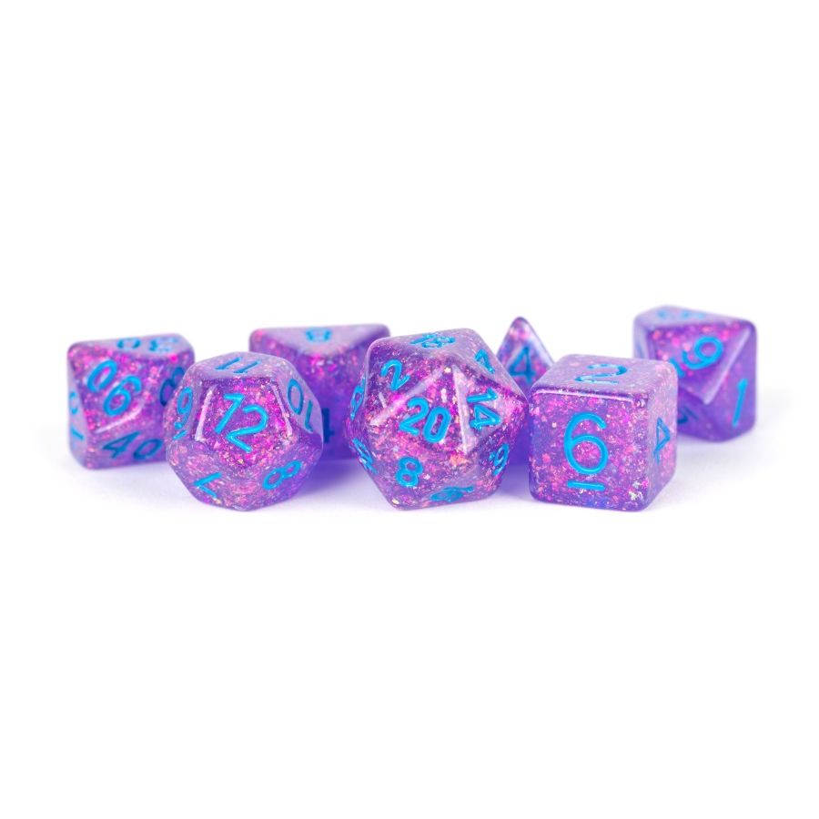 7 COUNT POLYHEDRAL SET: FLASH - PURPLE - 16MM RESIN | Amazing Games TCG