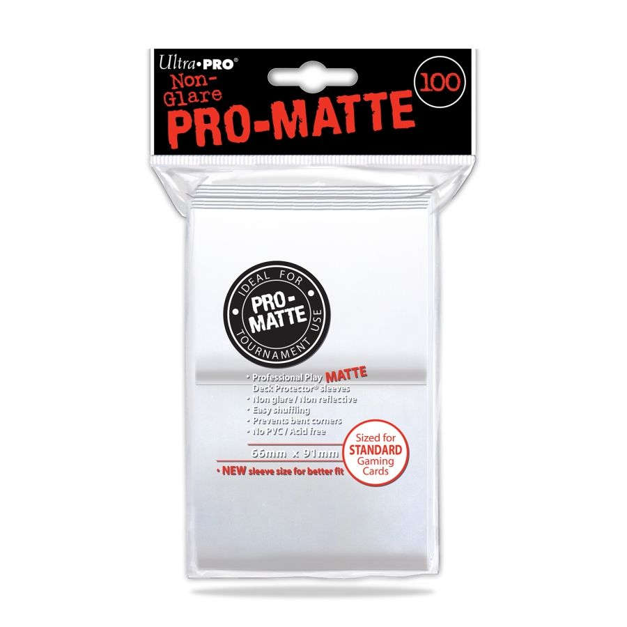 Ultra Pro Deck Protectors: Pro Matte Sleeves 100ct White | Amazing Games TCG