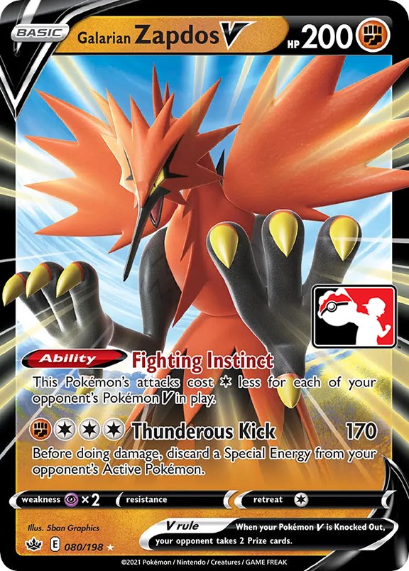 Galarian Zapdos V (080/198) [Prize Pack Series One] | Amazing Games TCG