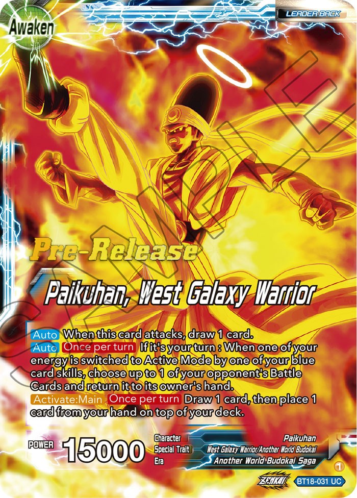 Paikuhan // Paikuhan, West Galaxy Warrior (BT18-031) [Dawn of the Z-Legends Prerelease Promos] | Amazing Games TCG