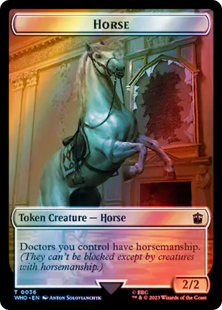 Horse // Food (0057) Double-Sided Token (Surge Foil) [Doctor Who Tokens] | Amazing Games TCG