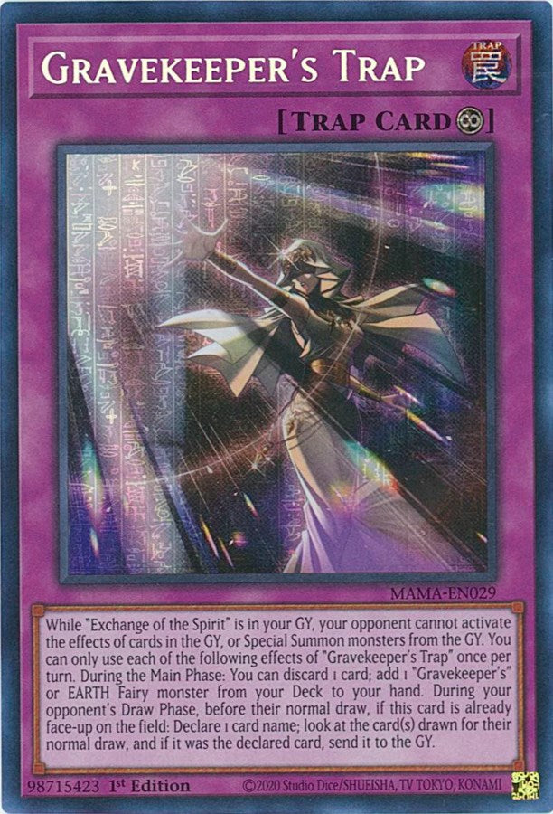 Gravekeeper's Trap [MAMA-EN029] Secret Pharaoh's Rare | Amazing Games TCG