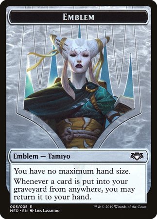 Emblem - Tamiyo, the Moon Sage [Mythic Edition Tokens] | Amazing Games TCG