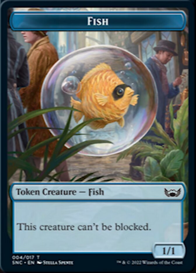 Clue // Fish Double-sided Token [Streets of New Capenna Commander Tokens] | Amazing Games TCG