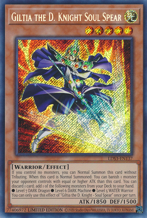 Giltia the D. Knight Soul Spear [LDS3-EN137] Secret Rare | Amazing Games TCG