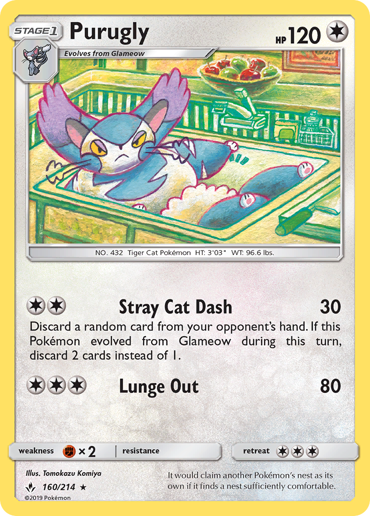 Purugly (160/214) [Sun & Moon: Unbroken Bonds] | Amazing Games TCG