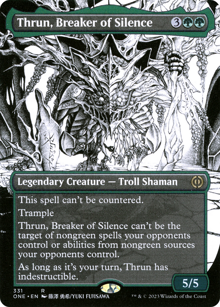 Thrun, Breaker of Silence (Borderless Manga) [Phyrexia: All Will Be One] | Amazing Games TCG