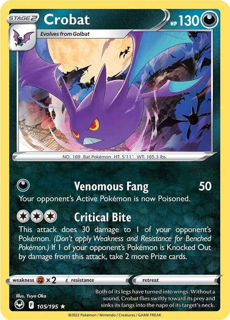 Crobat (105/195) [Sword & Shield: Silver Tempest] | Amazing Games TCG