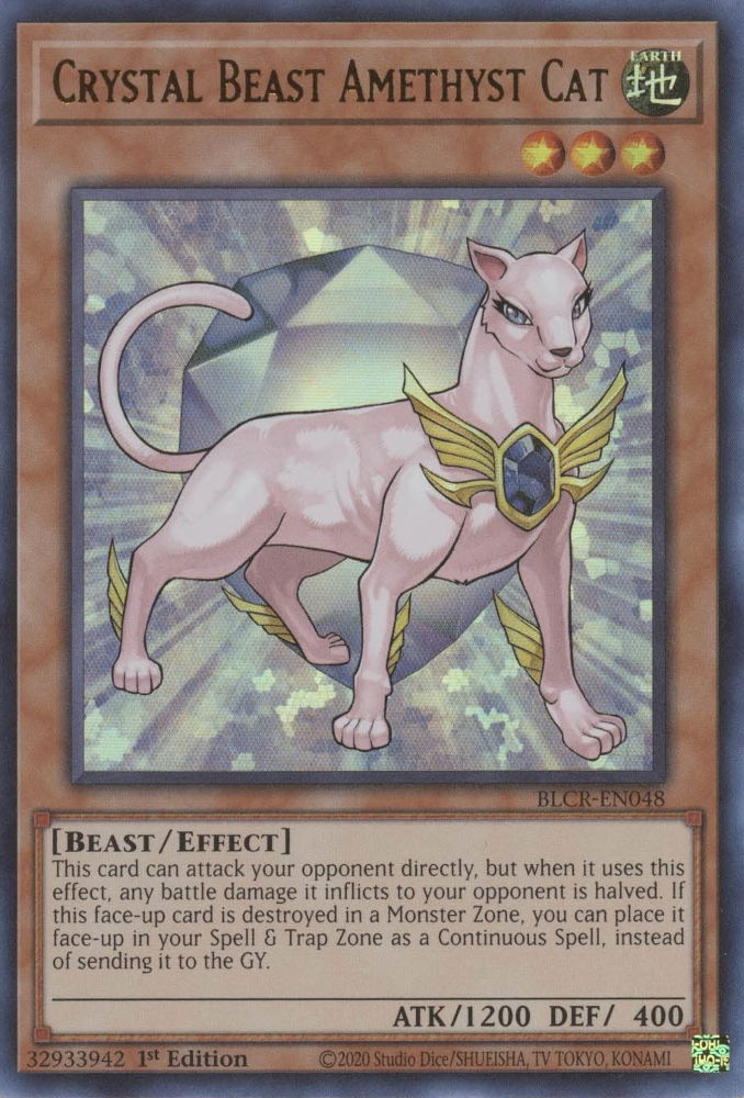 Crystal Beast Amethyst Cat [BLCR-EN048] Ultra Rare | Amazing Games TCG