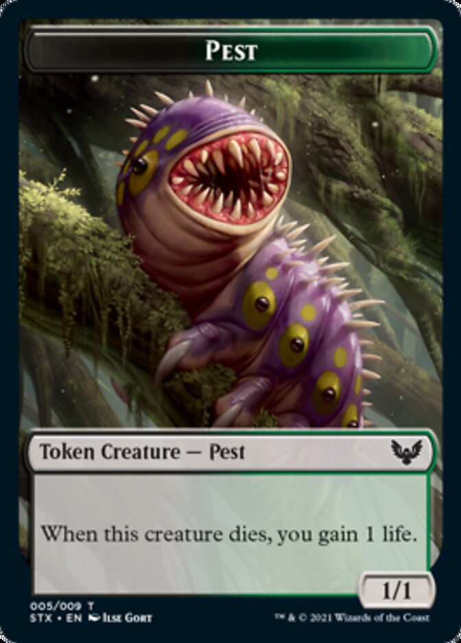 Pest Token [Strixhaven: School of Mages Tokens] | Amazing Games TCG