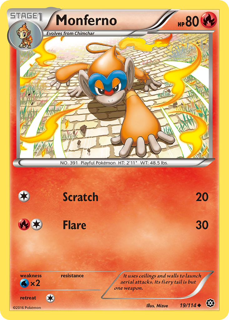 Monferno (19/114) [XY: Steam Siege] | Amazing Games TCG