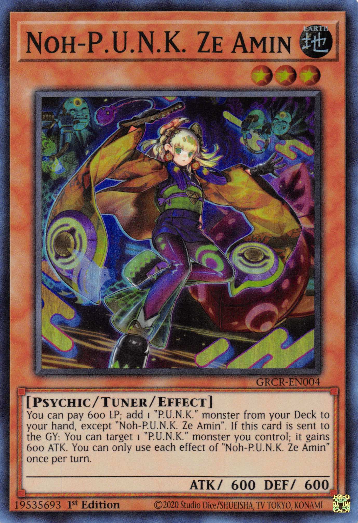 Noh-P.U.N.K. Ze Amin [GRCR-EN004] Super Rare | Amazing Games TCG