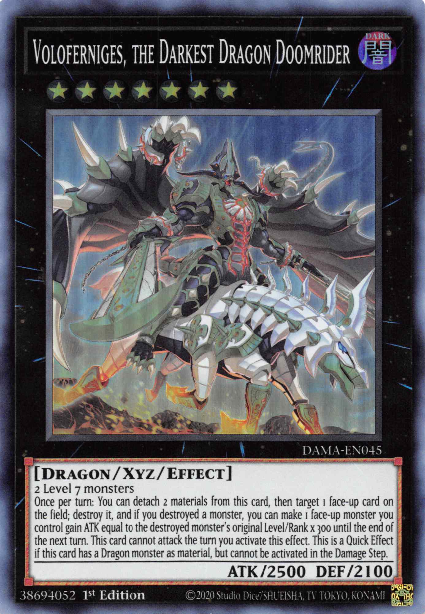 Voloferniges, the Darkest Dragon Doomrider [DAMA-EN045] Super Rare | Amazing Games TCG