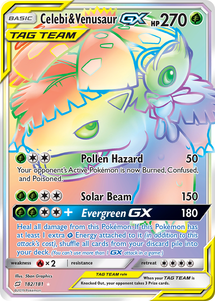 Celebi & Venusaur GX (182/181) [Sun & Moon: Team Up] | Amazing Games TCG