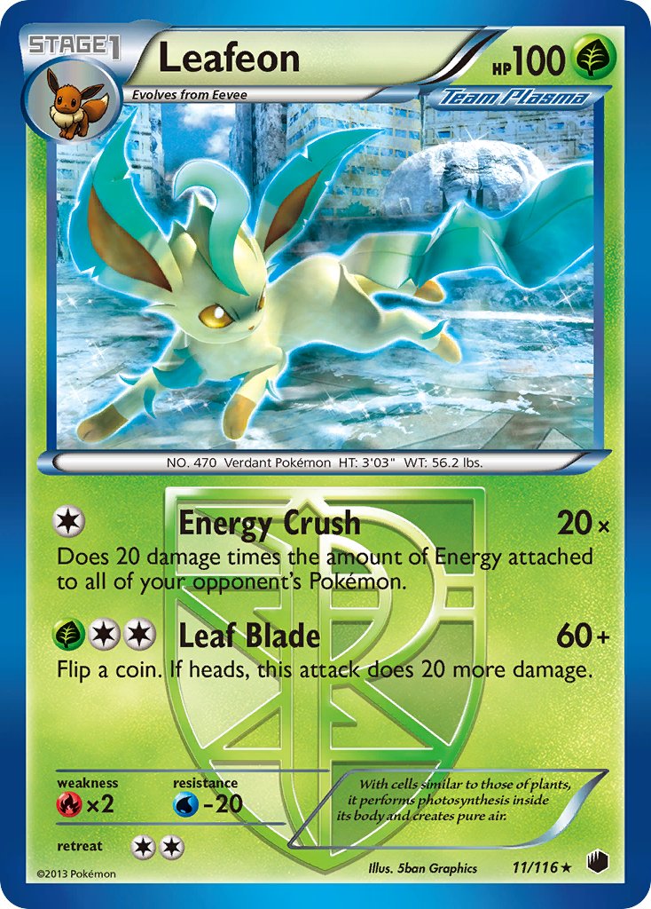 Leafeon (11/116) (Theme Deck Exclusive) [Black & White: Plasma Freeze] | Amazing Games TCG