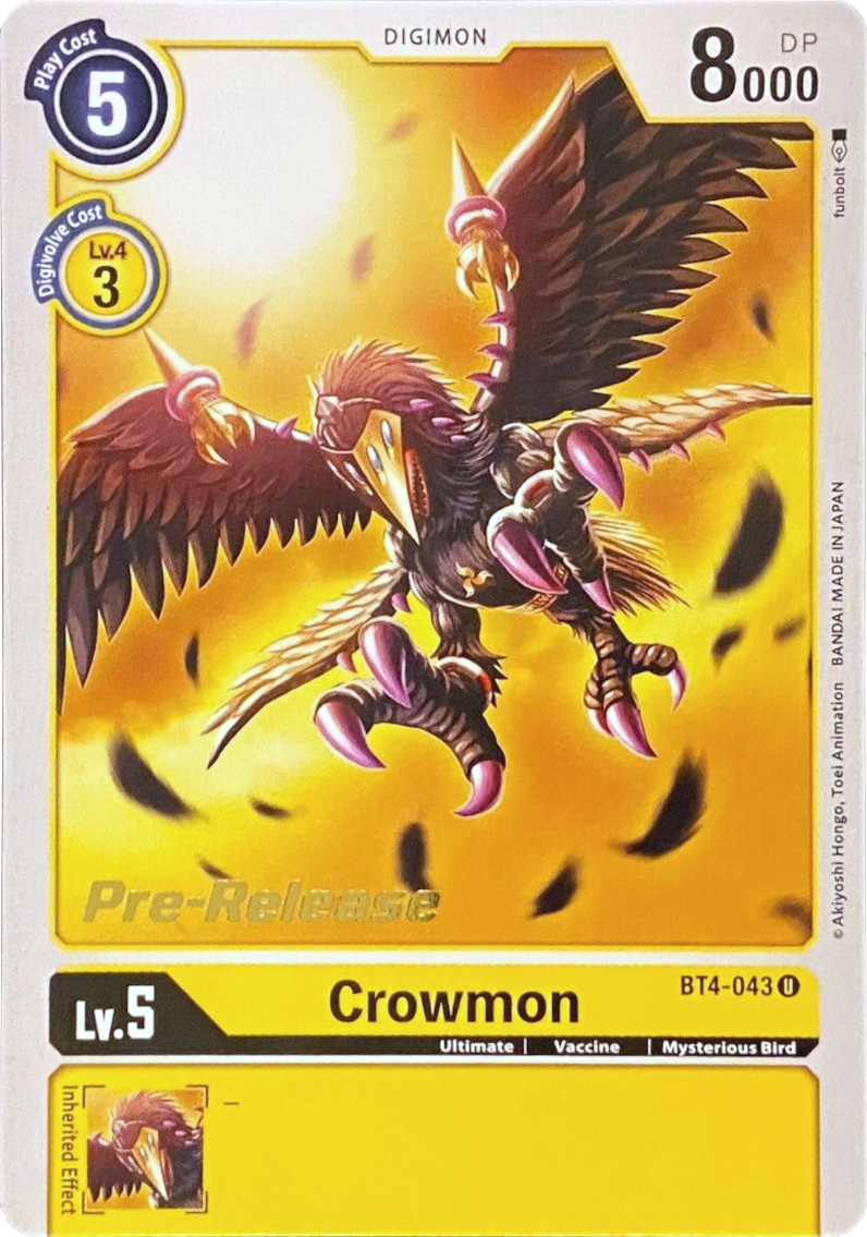 Crowmon [BT4-043] [Great Legend Pre-Release Promos] | Amazing Games TCG