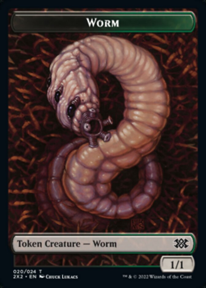 Worm // Vampire Double-sided Token [Double Masters 2022 Tokens] | Amazing Games TCG