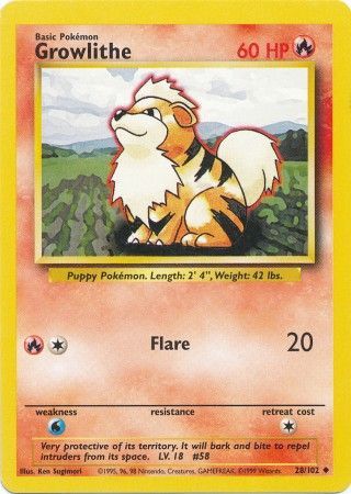 Growlithe (28/102) [Base Set Unlimited] | Amazing Games TCG