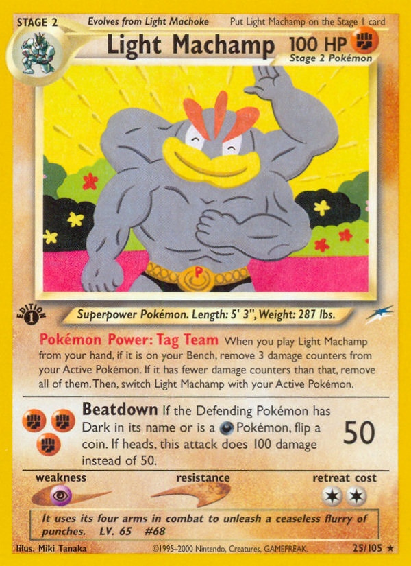 Light Machamp (25/105) [Neo Destiny 1st Edition] | Amazing Games TCG