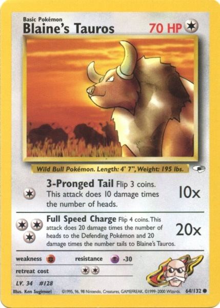 Blaine's Tauros (64/132) [Gym Heroes Unlimited] | Amazing Games TCG