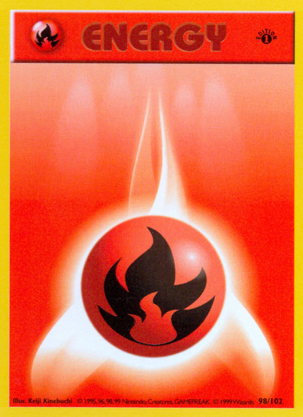 Fire Energy (98/102) (Shadowless) [Base Set 1st Edition] | Amazing Games TCG