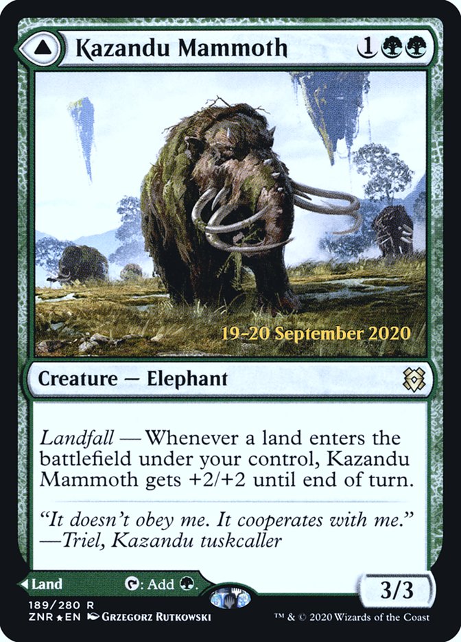 Kazandu Mammoth // Kazandu Valley  [Zendikar Rising Prerelease Promos] | Amazing Games TCG