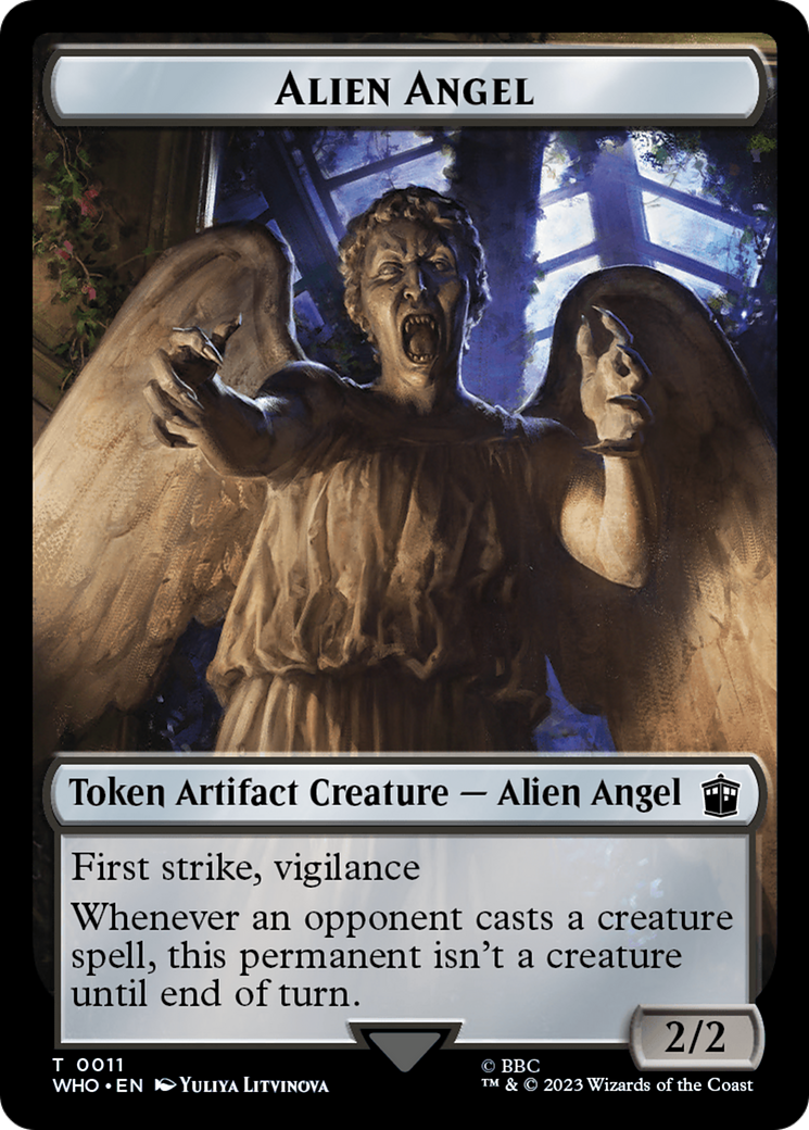 Alien Angel // Dinosaur Double-Sided Token [Doctor Who Tokens] | Amazing Games TCG